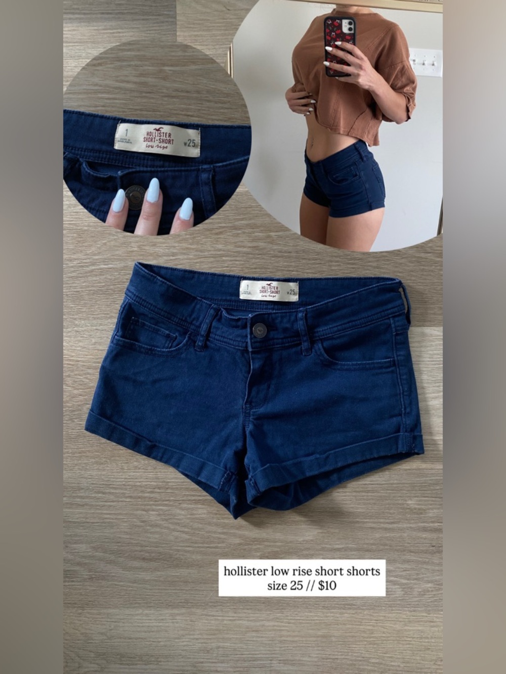hollister low rise shorts size 25